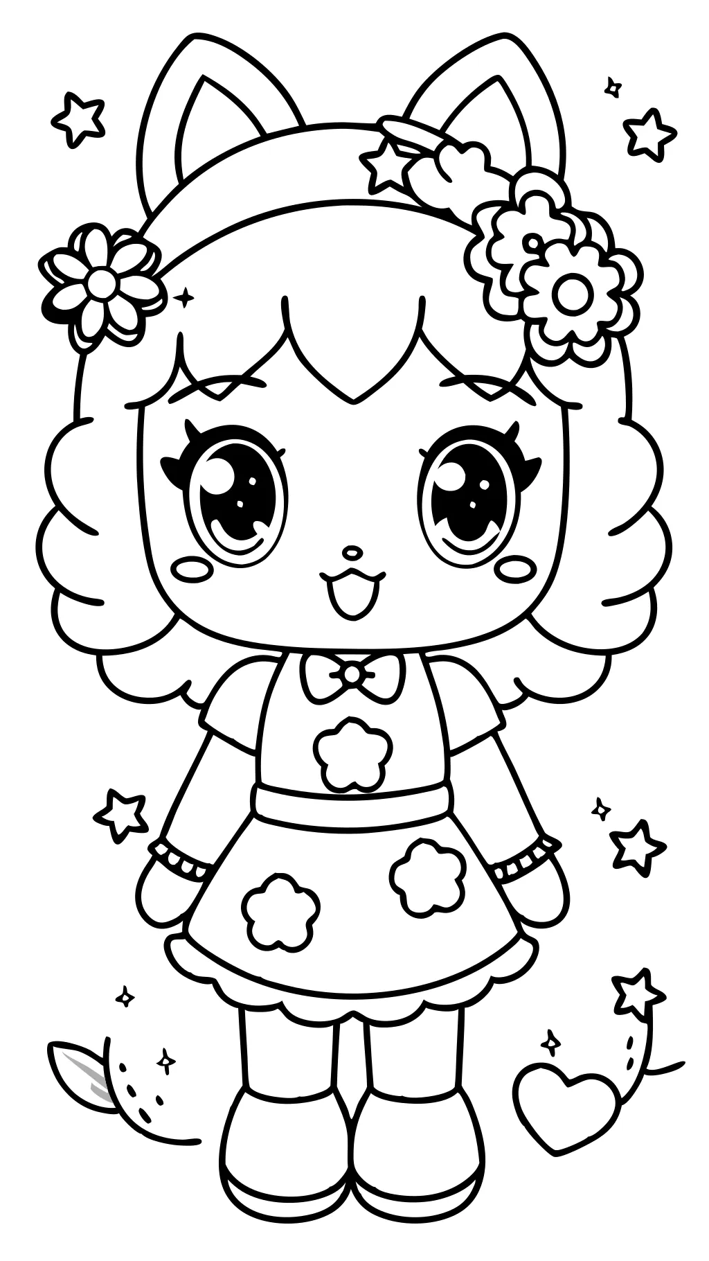 kawaii anime coloring pages